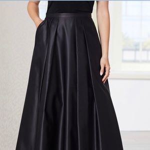 Black A-Line Maxi Satin feel/look long skirt SZ 10